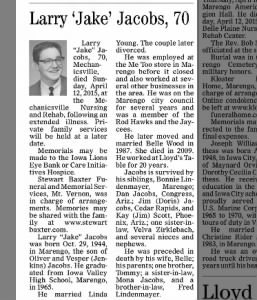 Obituary for Larry Jac obs