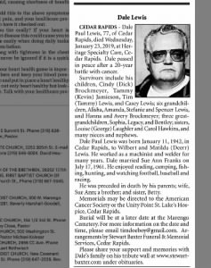 Obituary for Dale Paul Lewis